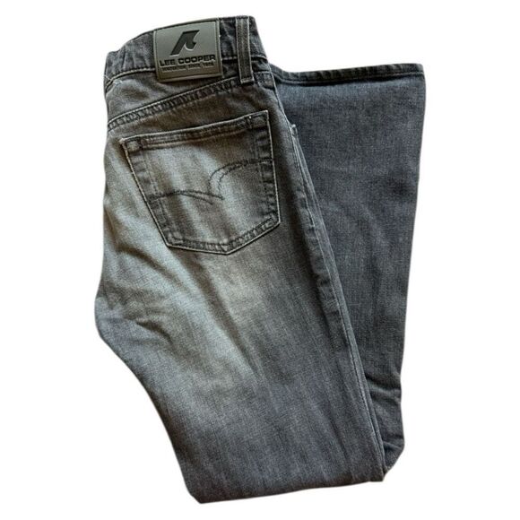 Womens Lee Cooper Gray Rinse Fitted Waist Flare Leg Jeans - Sz 28 - Picture 3 of 3